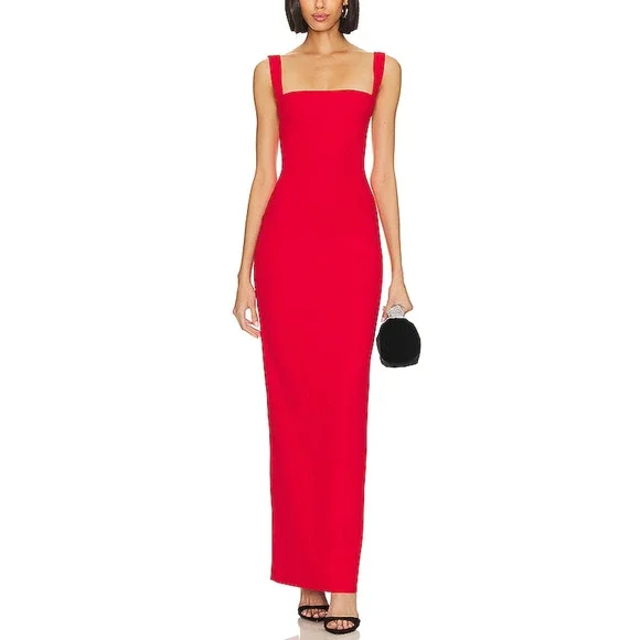Solace London | Dresses | Solace London Joni Red Crepe Maxi Dress Size 6 |  Poshmark